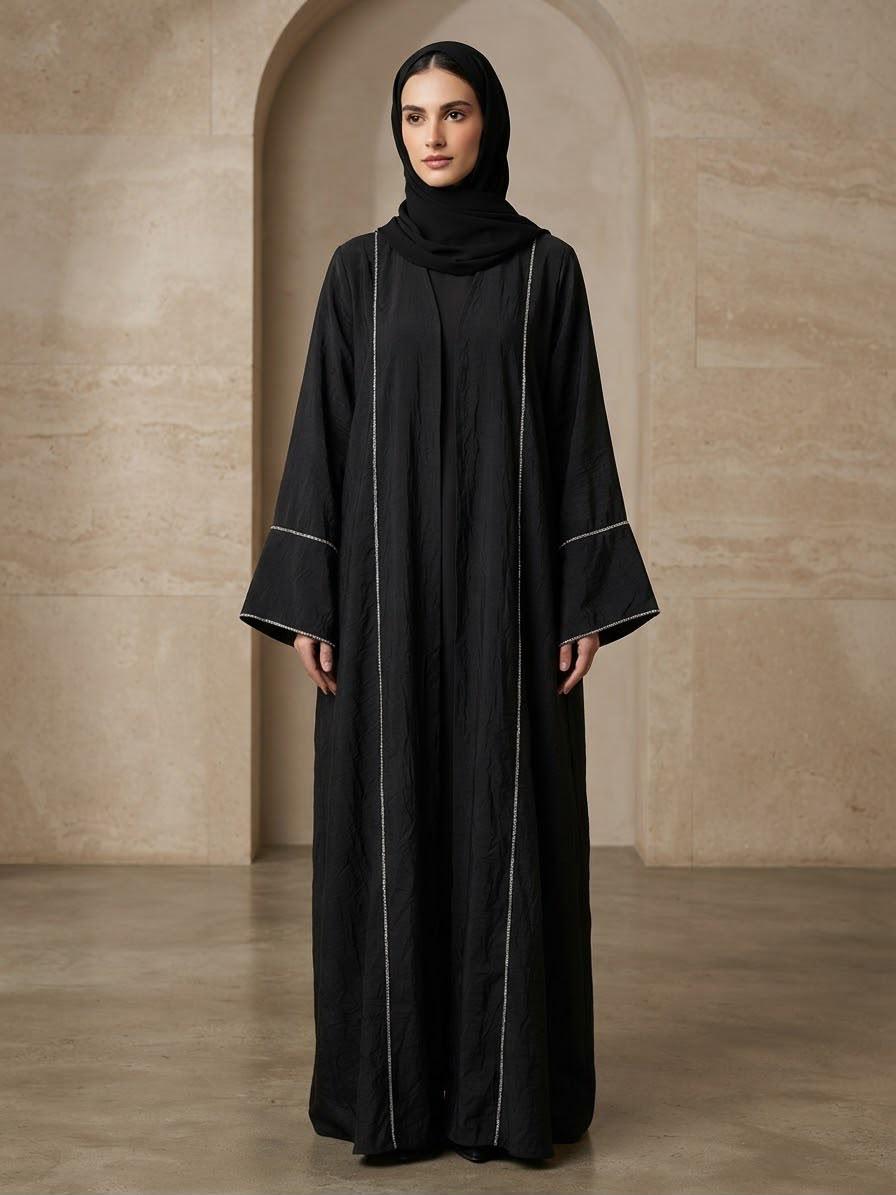 whatsapp image 2026 09 04 at 6.21.07 pm Black Light Crinkle Georgette Abaya